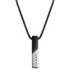 Rico | Black Stainless Steel With Black & Silver-Tone Rectangular Box Chain Necklace