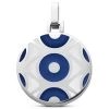 Evil Eye | Silver-tone Circle Dark Blue Pendant