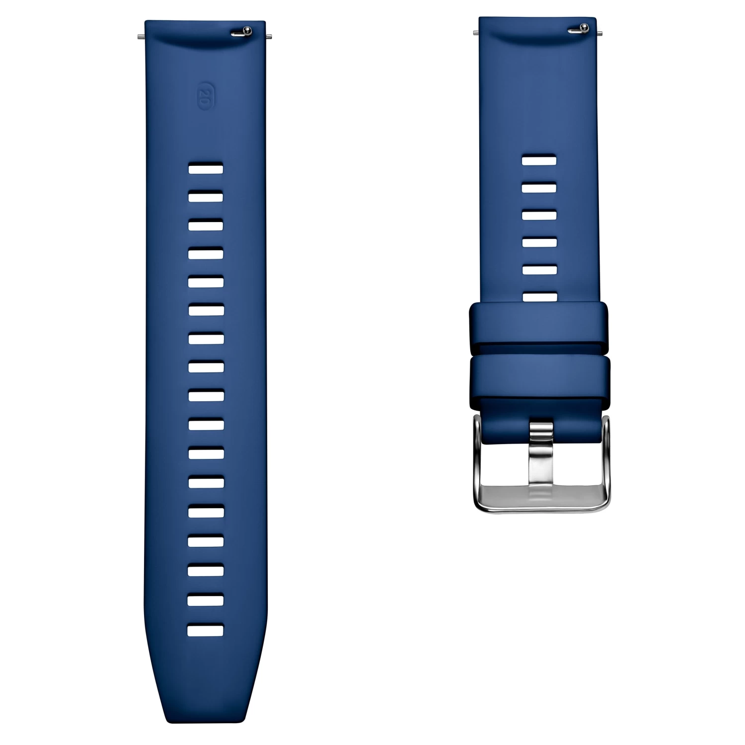 Blue 4/5" (20 Mm) Silicone Sports Watch Straps - Image 3