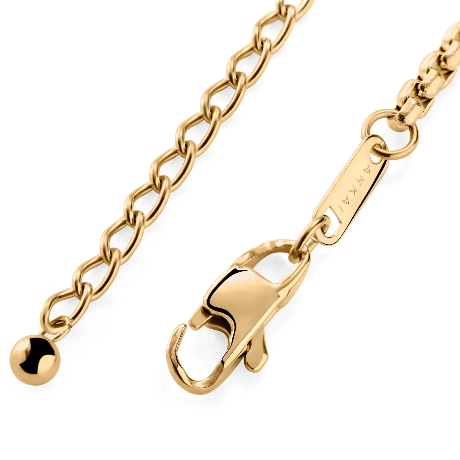 Orisun | Gold-Tone & Mahogany Obsidian Circle Box Chain Necklace - Image 8