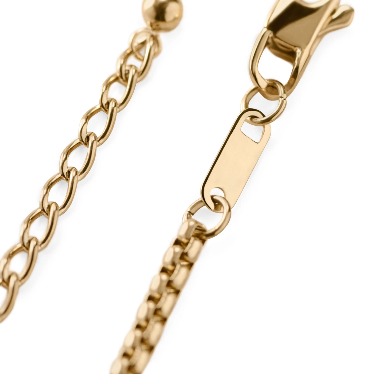 Orisun | Gold-Tone & Mahogany Obsidian Circle Box Chain Necklace - Image 10