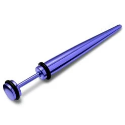 Satago | 1/4" (6 Mm) Purple Stainless Steel Faux Taper Earring