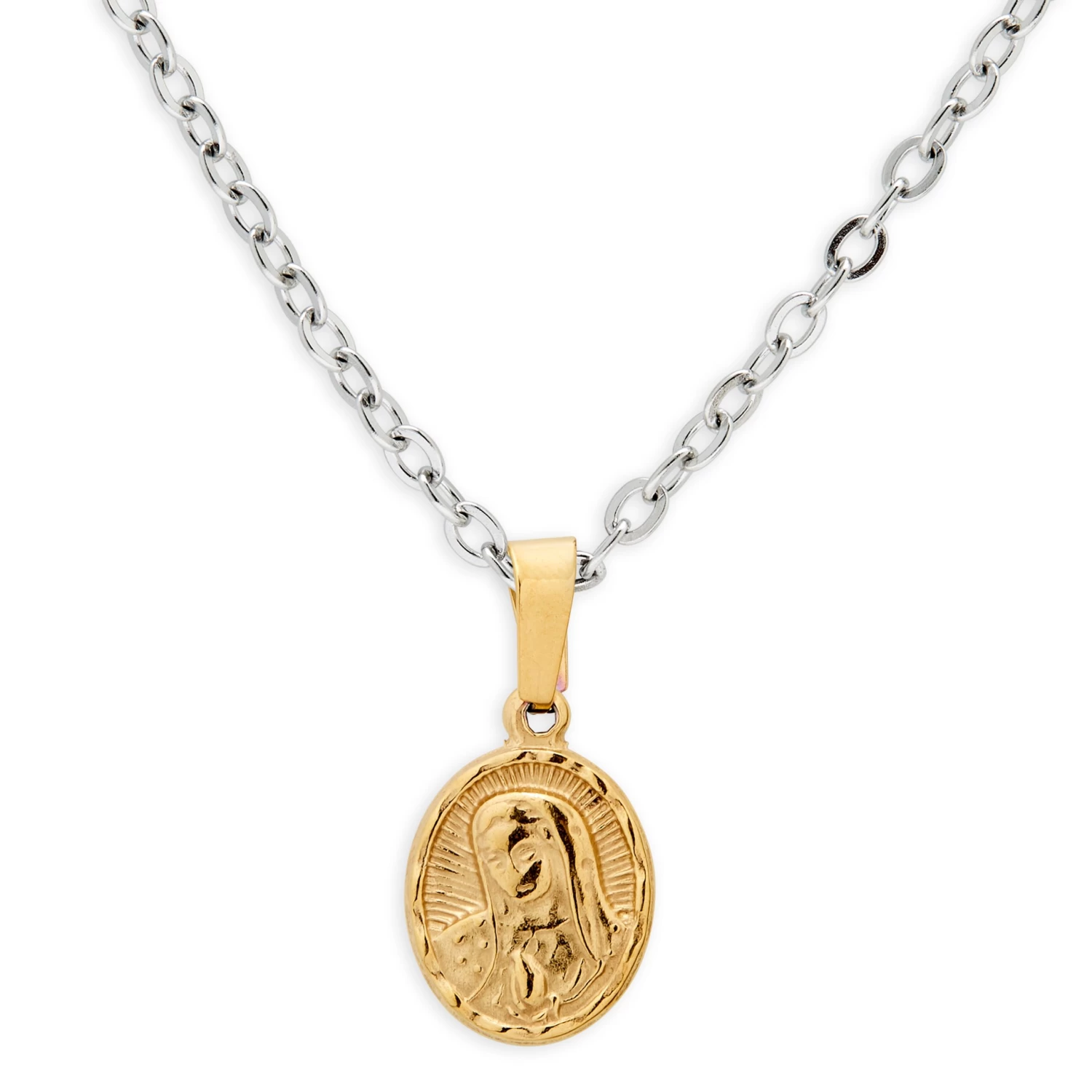 Immaculate Heart Of Mary Gold-Tone Pendant & Necklace