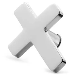 Silver-tone Stainless Steel Cross Watch Charm