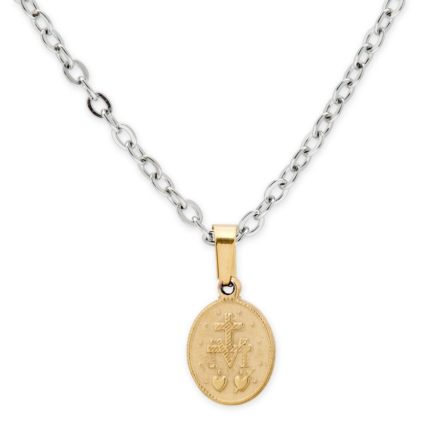 Immaculate Heart Of Mary Gold-Tone Pendant & Necklace - Image 2