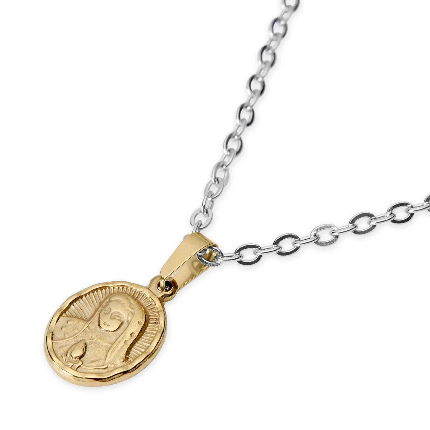 Immaculate Heart Of Mary Gold-Tone Pendant & Necklace - Image 3