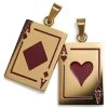 Ace | Gold-tone Red Ace Pair Pendant Set