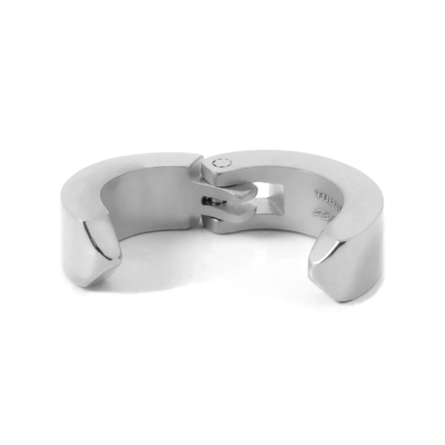 Sentio | Silver-Tone Surgical Steel & Zirconia Clip-On Hoop Earring - Image 2