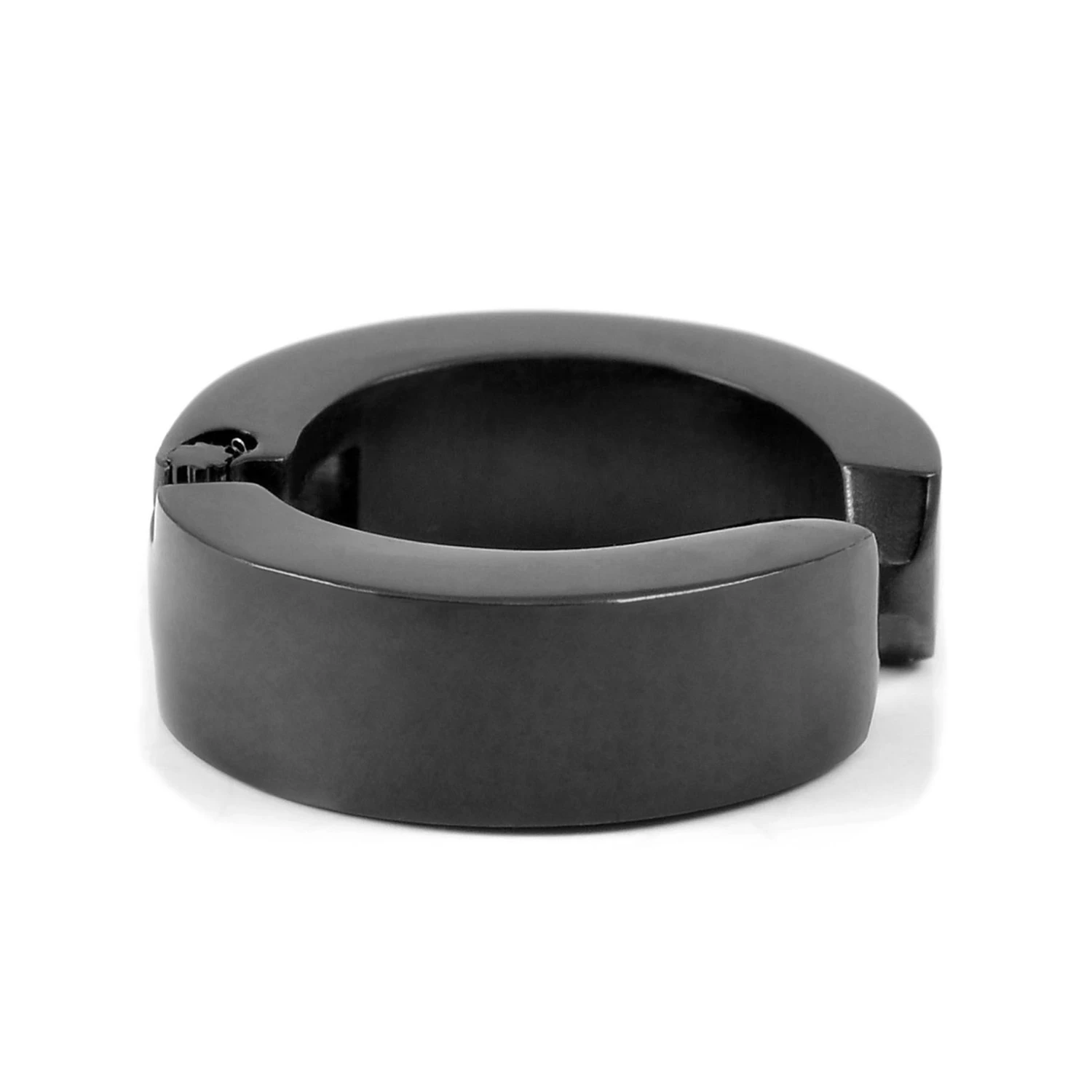 Sentio | Black Surgical Steel 5-Star Clip-On Hoop Earring - Image 4