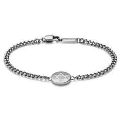 Unity | Silver-tone Stainless Steel Star Of David Bracelet