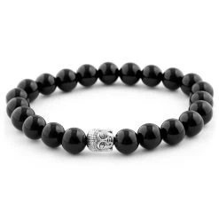 Polished Black Onyx Buddha Bracelet