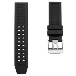 Two-pronged Black 4/5" (20 Mm) Silicone Watch Straps