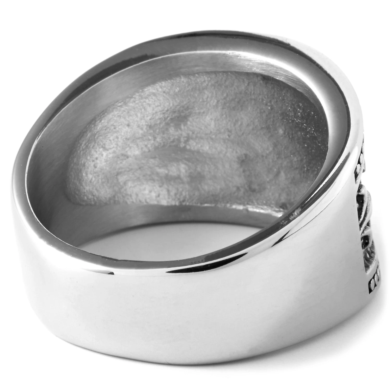 Silver-Tone Stainless Steel Fleur-De-Lys Ring - Image 2