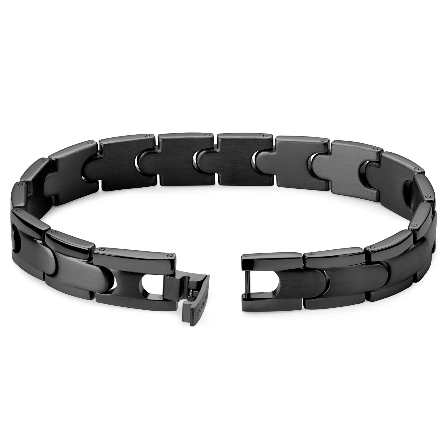 Black Titanium Snap Lock Bracelet - Image 2