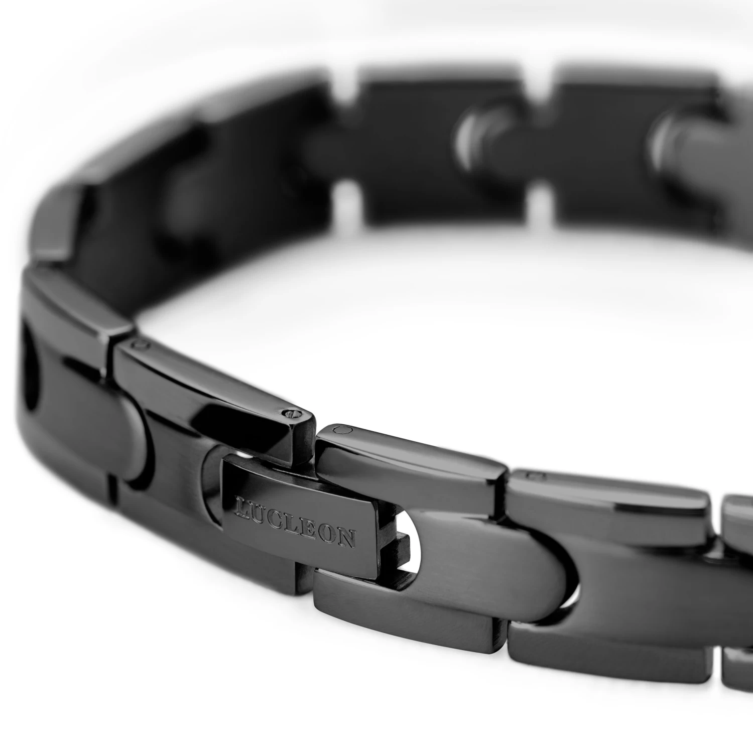 Black Titanium Snap Lock Bracelet - Image 4