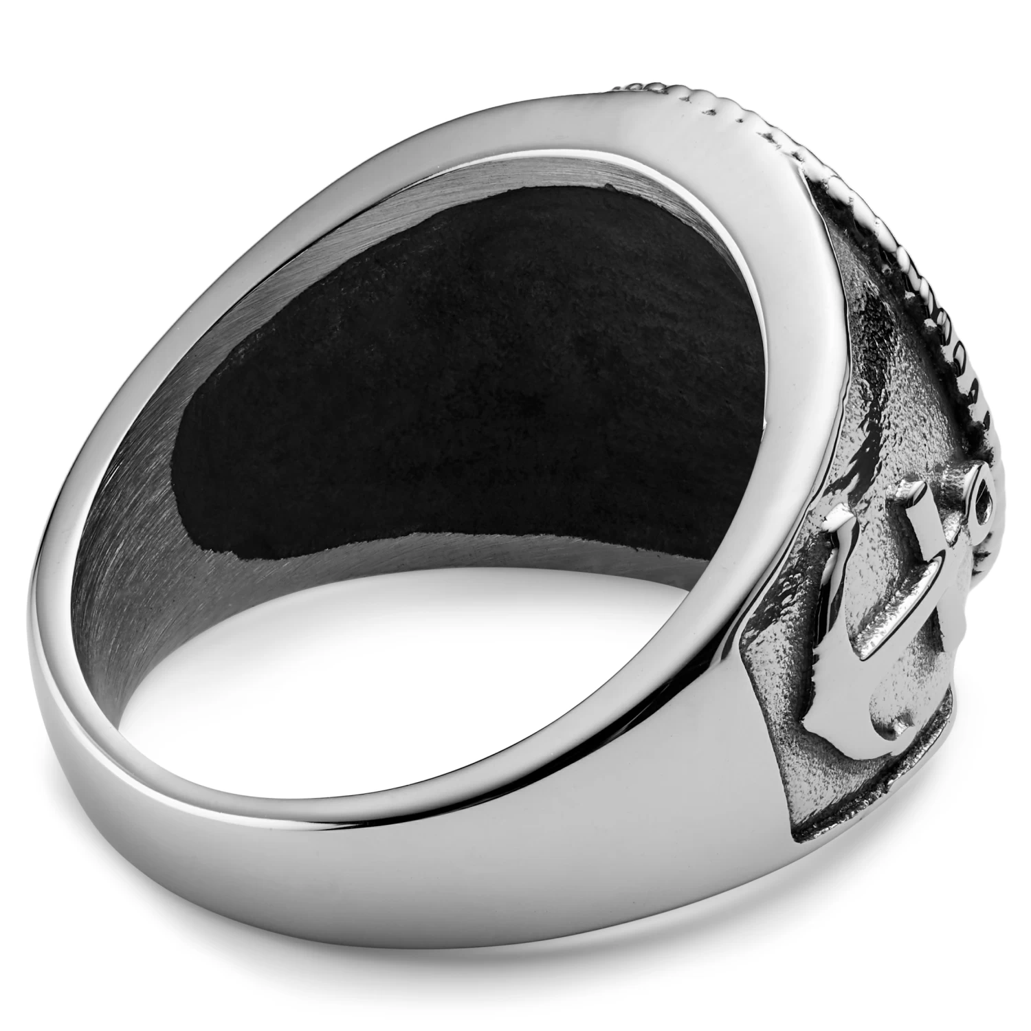 Aras | Nautical-themed Stainless Steel Pinky Signet Ring - Image 6