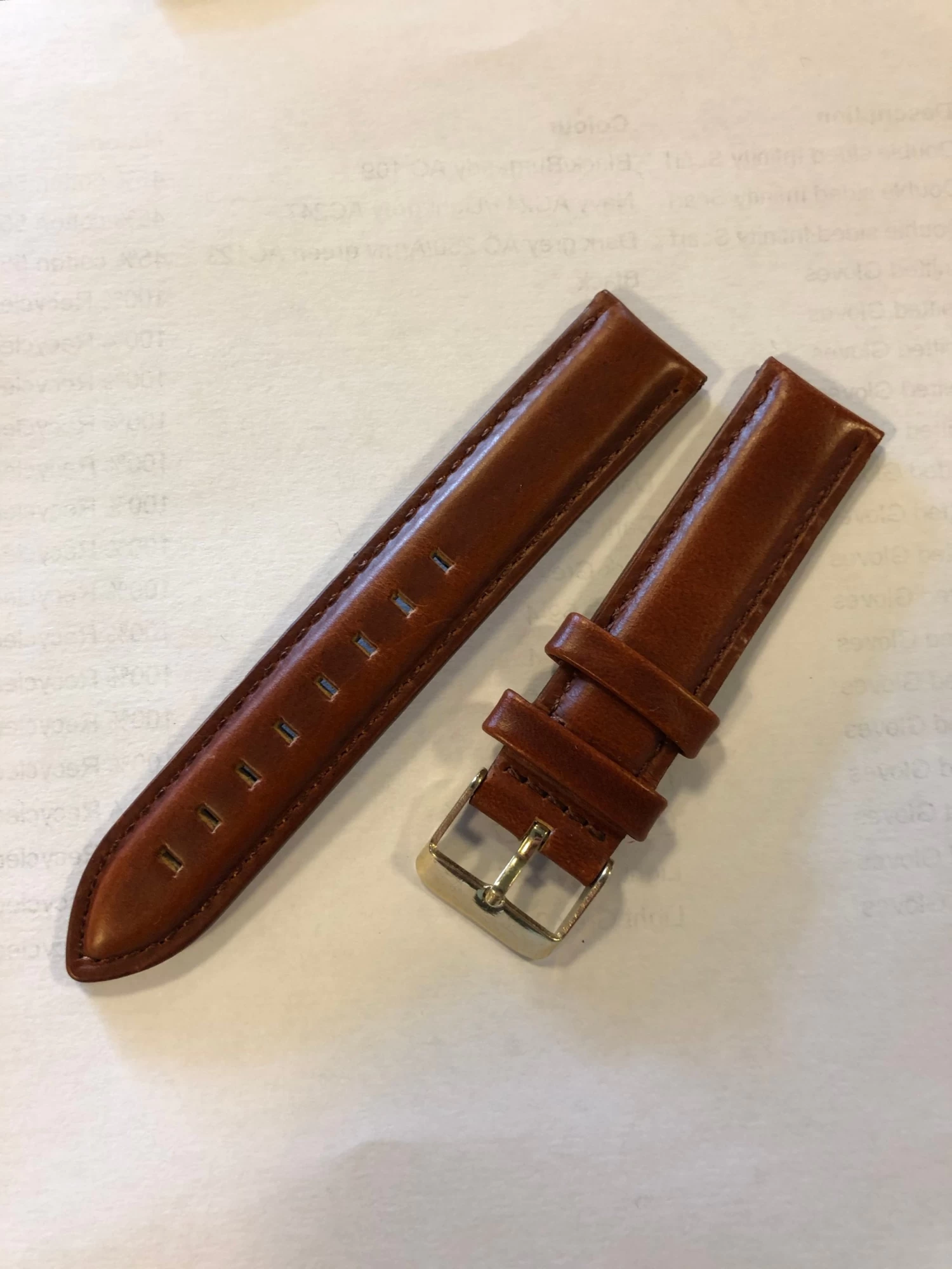 24mm Tan Leather Watch Strap With Black Buckle – Quick Release - Image 6