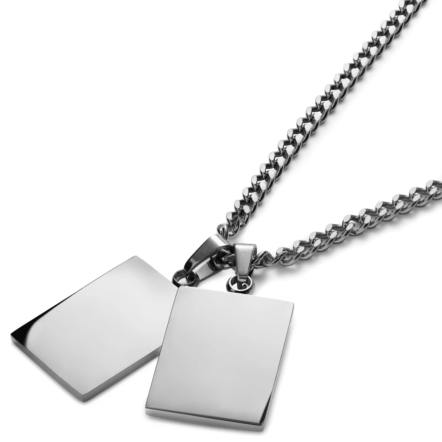 Ace | Silver-tone Black Ace Pair Double Pendant Necklace - Image 5