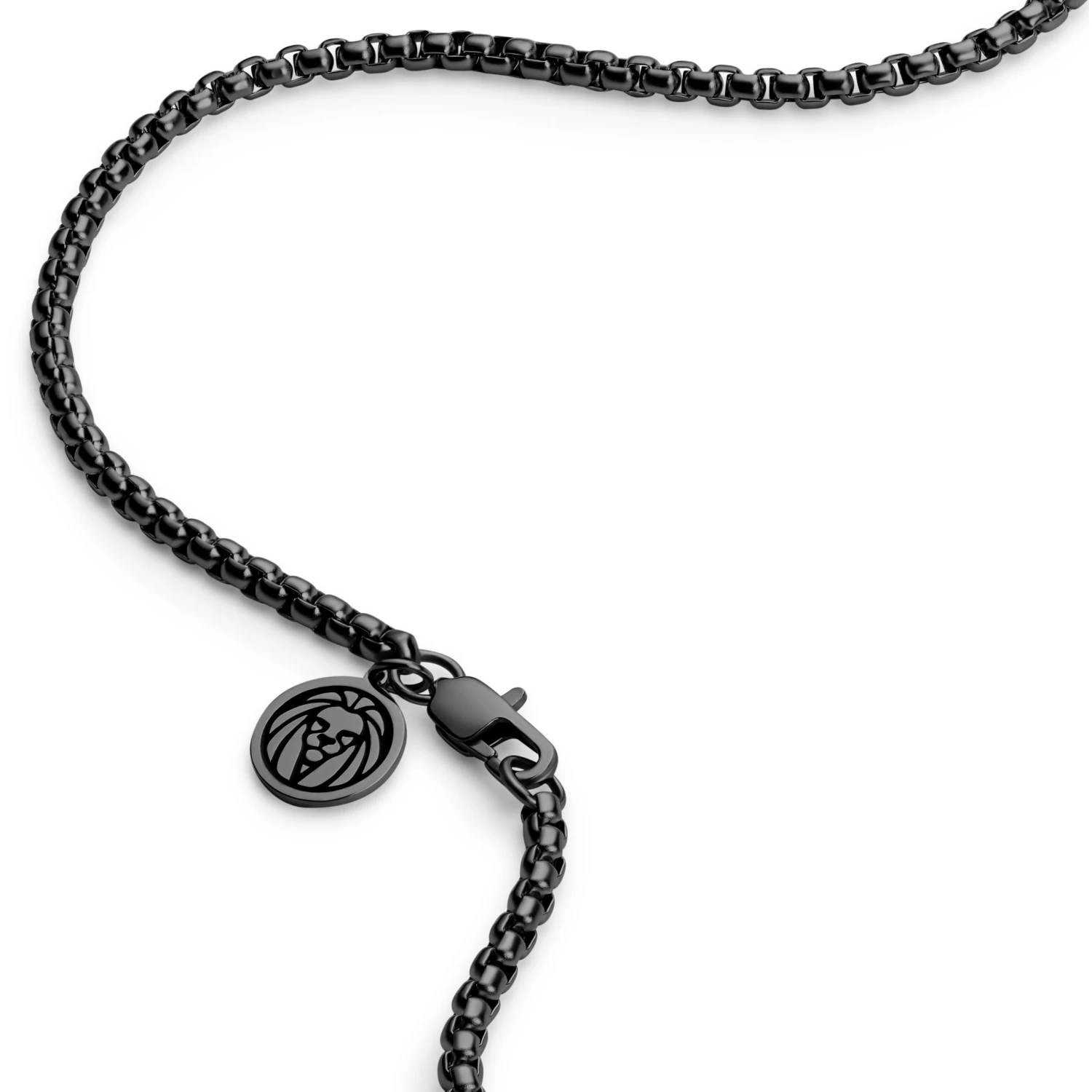 Essentials | 3 Mm Gunmetal Black Curved Box Chain Necklace - Image 3