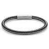 Black & Silver-Tone Stainless Steel Cable Bracelet