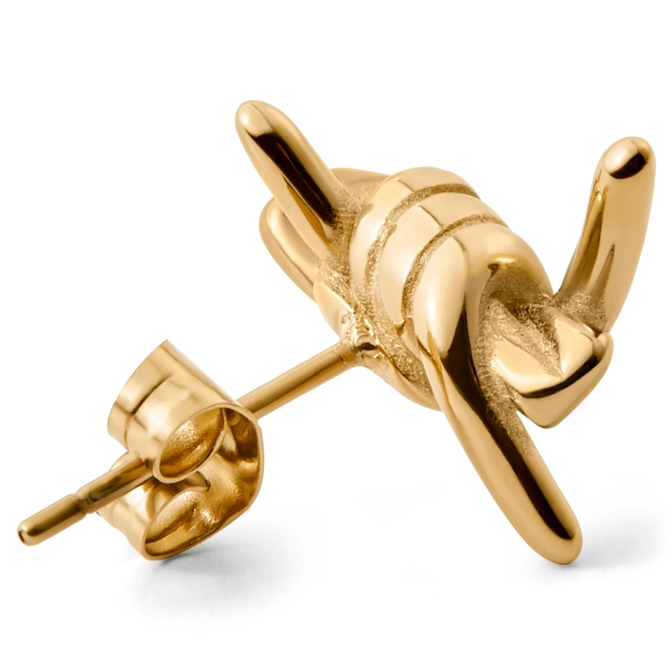 Floyd | Gold-Tone Barbed Wire Stud Earring - Image 2