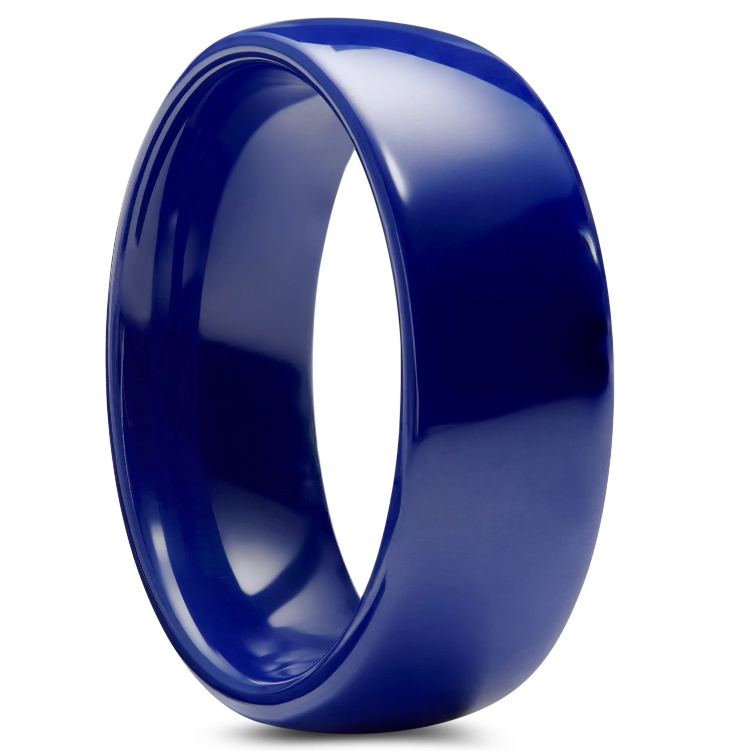 8 Mm Polished Navy Blue Ceramic Ring
