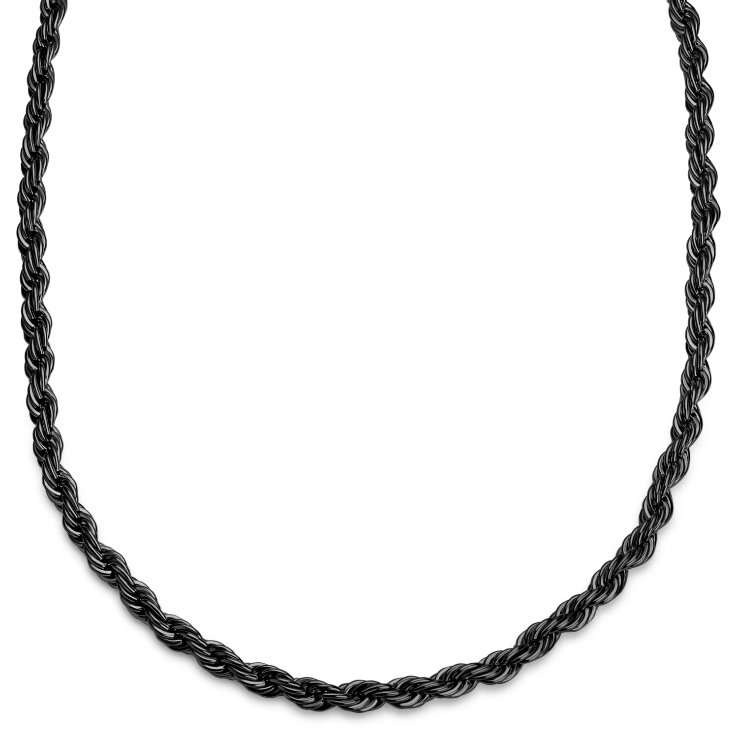 Essentials | 8 Mm Gunmetal Black Rope Chain Necklace