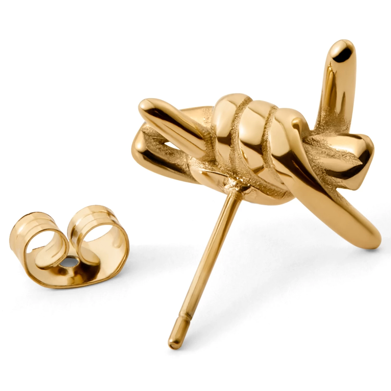 Floyd | Gold-Tone Barbed Wire Stud Earring - Image 3