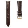 18mm Crocodile-Embossed Dark-Brown Leather Watch Strap With Rose Gold-Tone Buckle – Quick Release