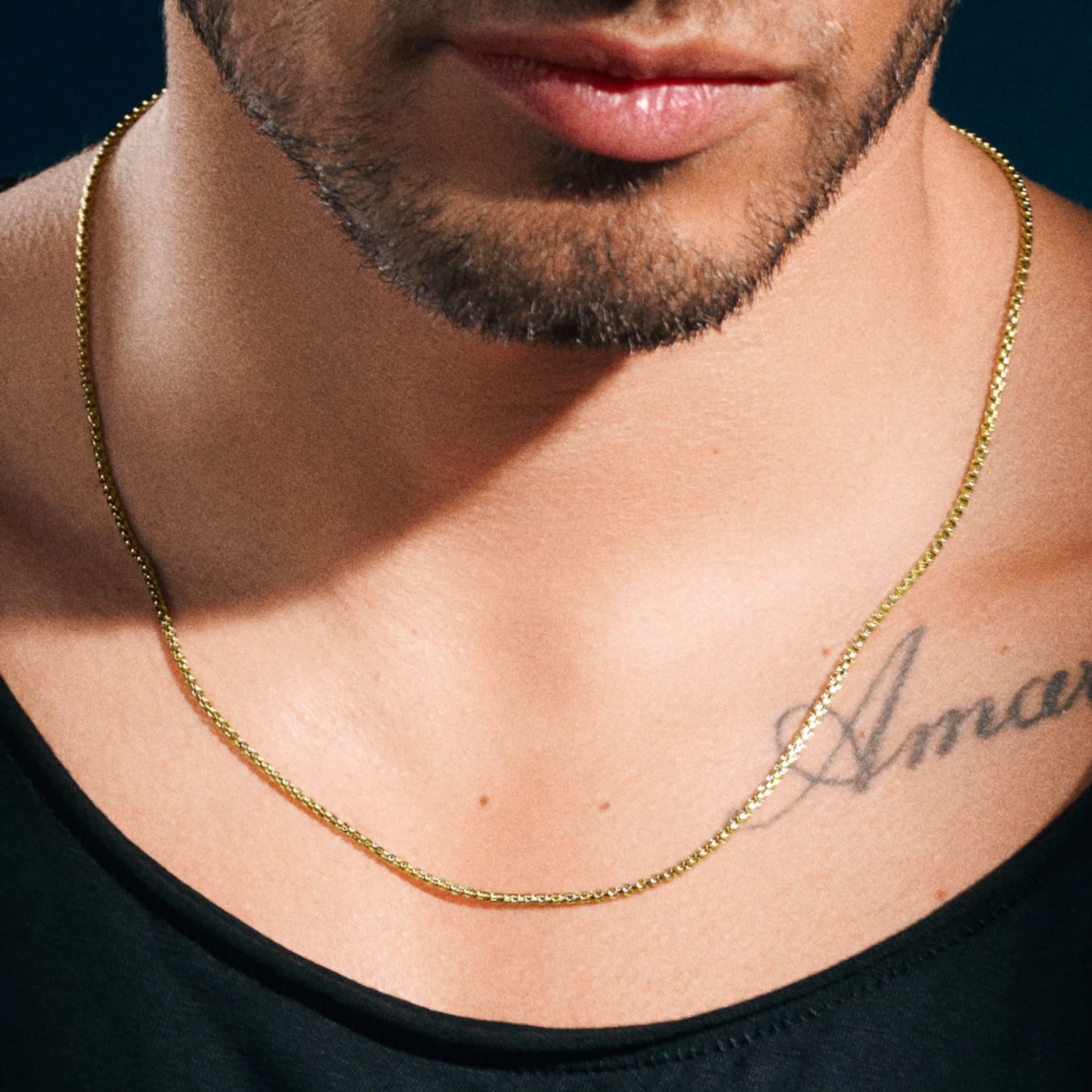 Essentials | 2 Mm Gold-Tone Curved Box Chain Necklace - Image 5