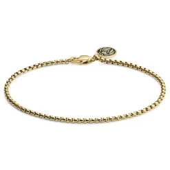 Essentials | 2 Mm Gold-Tone Curved Box Chain Bracelet
