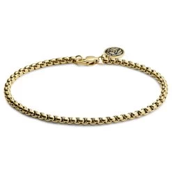 Essentials | 3 Mm Gold-Tone Curved Box Chain Bracelet