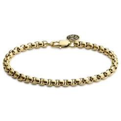 Essentials | 5 Mm Gold-Tone Curved Box Chain Bracelet