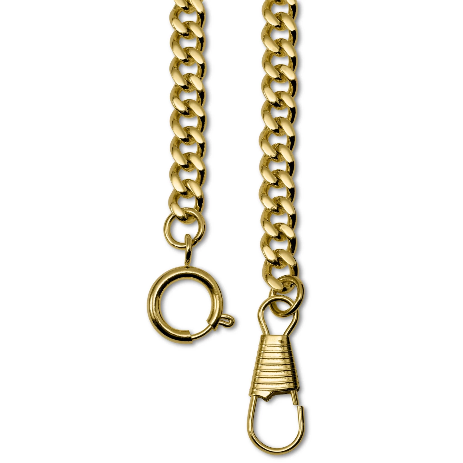Gold-Tone Steel Bolt Ring Pocket Watch Chain - Image 2