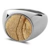 Makt | Silver-Tone Stainless Steel With Madagascar Stone Signet Ring