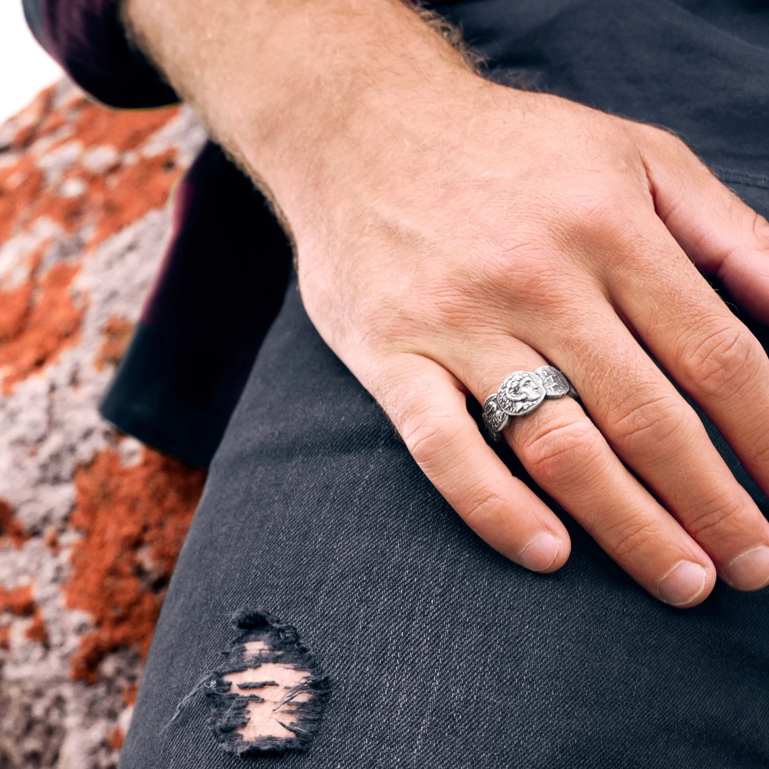 12 Mm Silver-Tone Stainless Steel Coin Ring - Image 2