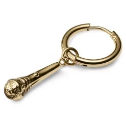 Gold-Tone Microphone Hoop Earring
