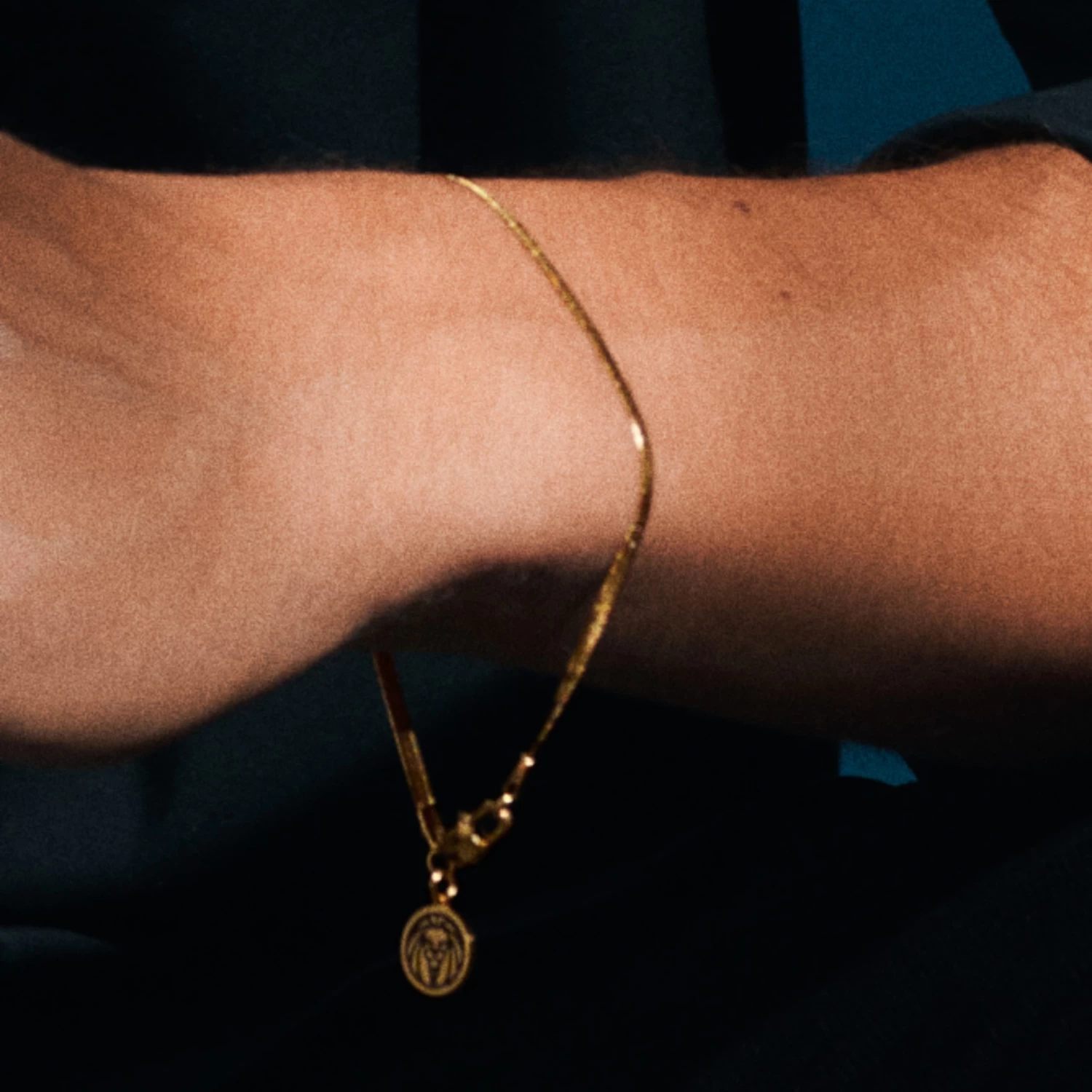 Essentials | 3 Mm Gold-Tone Herringbone Chain Bracelet - Image 7