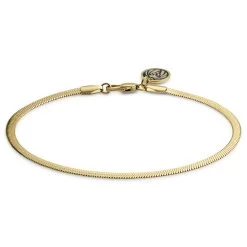 Essentials | 3 Mm Gold-Tone Herringbone Chain Bracelet