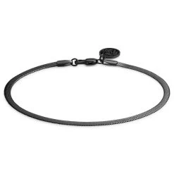 Essentials | 3 Mm Gunmetal Black Herringbone Chain Bracelet