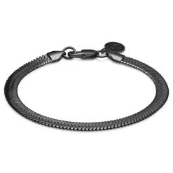 Essentials | 6 Mm Gunmetal Black Herringbone Chain Bracelet
