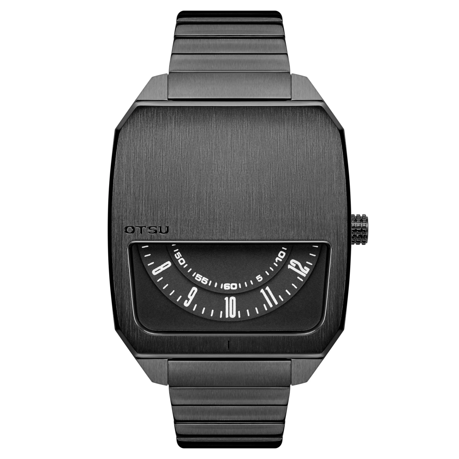 Hoc | Gunmetal Grey Stainless Steel Half Dial Watch