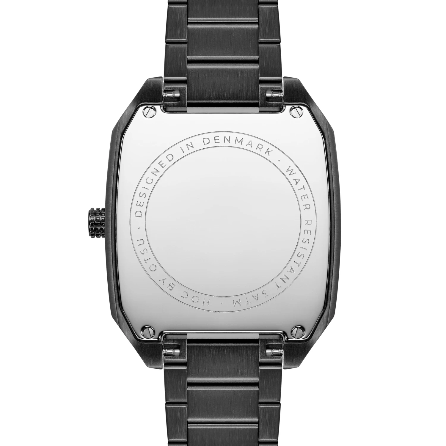 Hoc | Gunmetal Grey Stainless Steel Half Dial Watch - Image 4