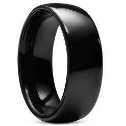 8 Mm Polished Black Ceramic Ring