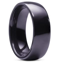 8 Mm Polished Charcoal Ceramic Ring