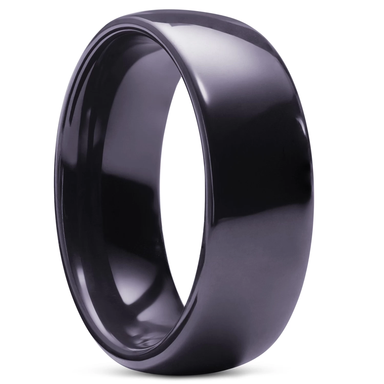 8 Mm Polished Charcoal Ceramic Ring