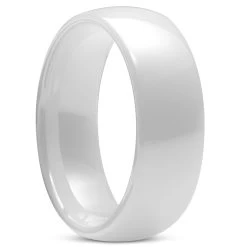 8 Mm Polished White Ceramic Ring