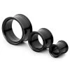 Black Stainless Steel Thin-Rimmed Screw-Fit Tunnel Earring