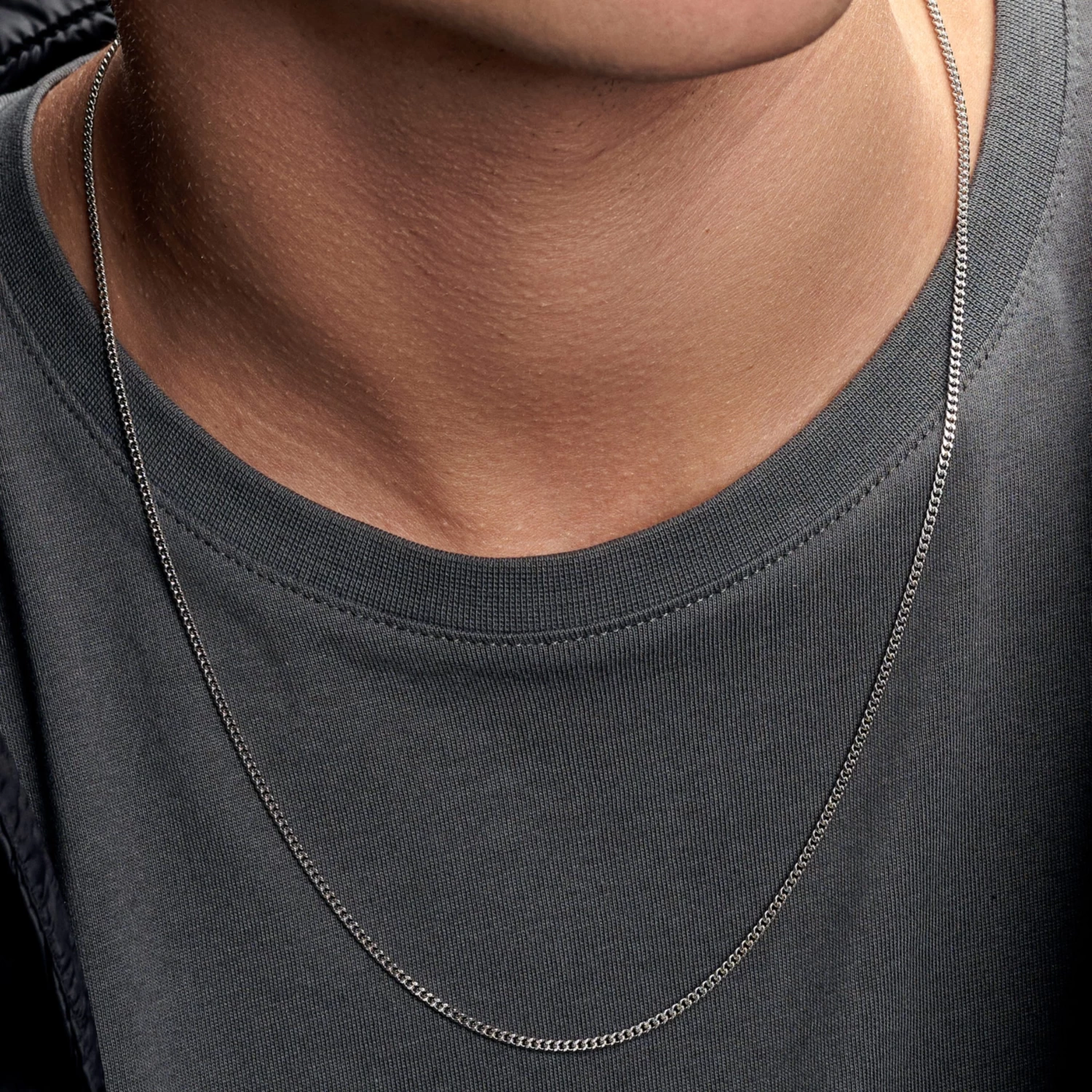 Argentia | 925s | 2mm Rhodium-Plated Sterling Silver Curb Chain Necklace - Image 5