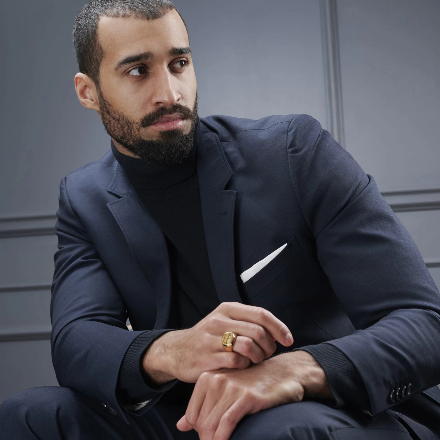 Makt | Gold-Tone With Madagascar Stone Signet Ring - Image 6